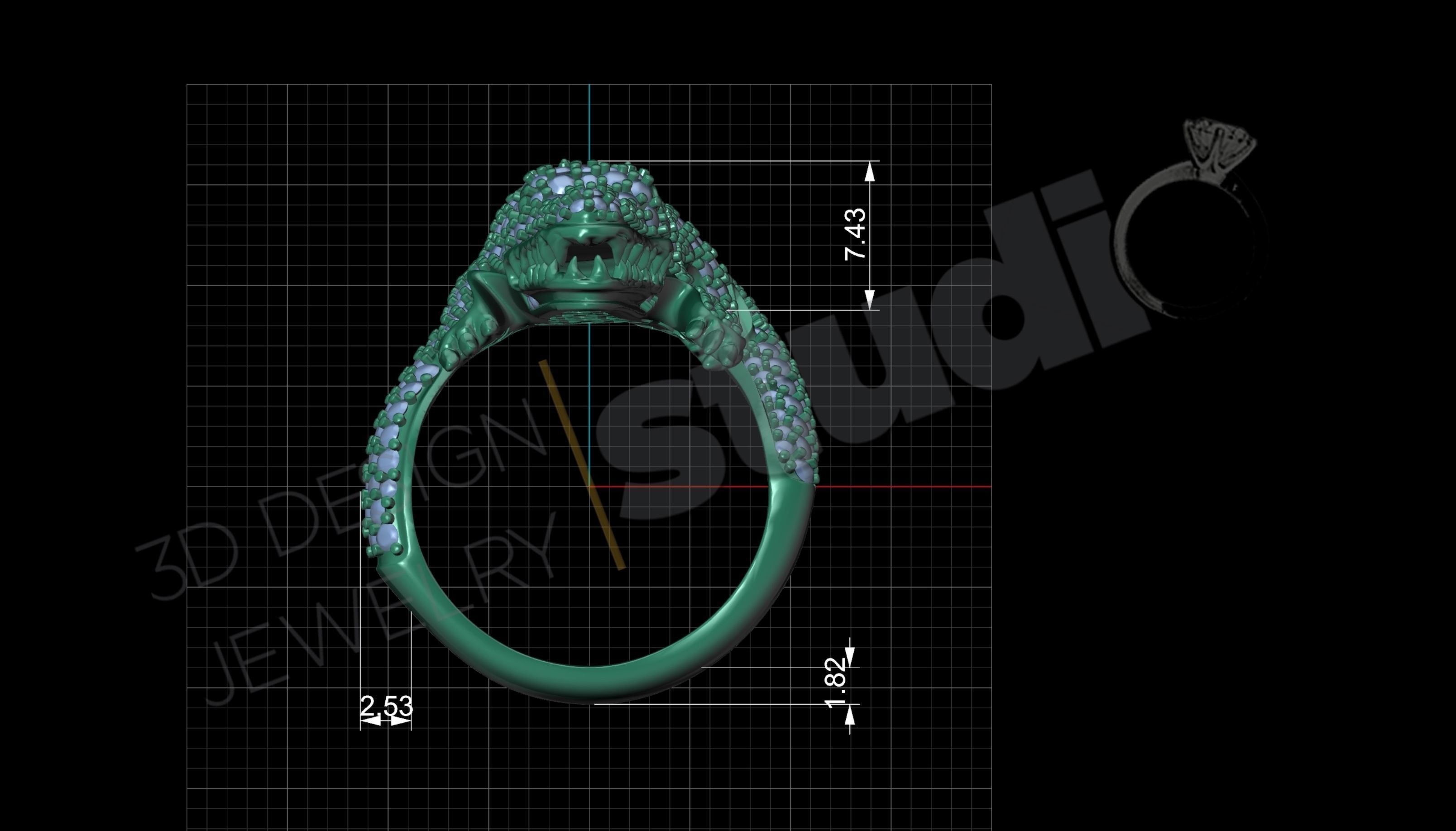 Highly detailed crocodile ring 3d model 3D print model_6