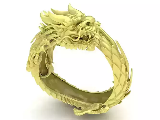 Dragon Shape Carved Men Ring Jewelry 3857 3D print model