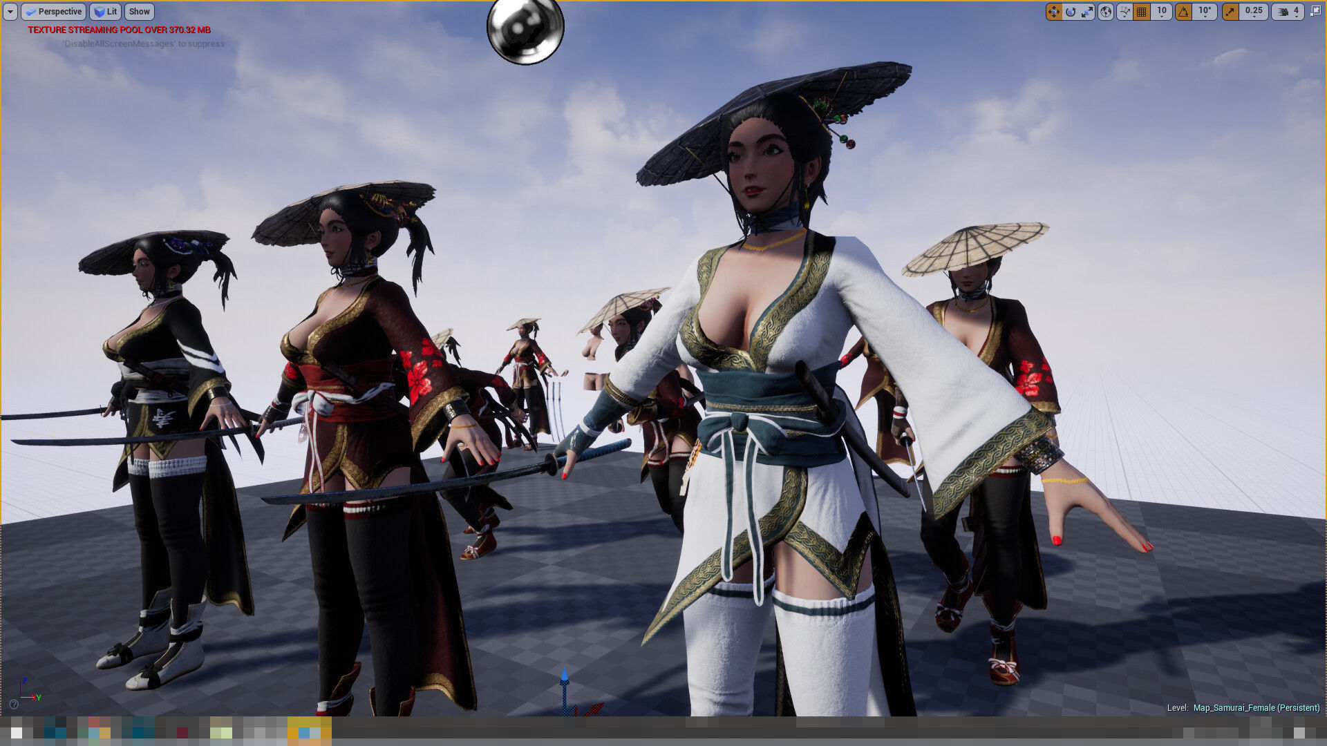 Samurai Female  Low-poly 3D model_13