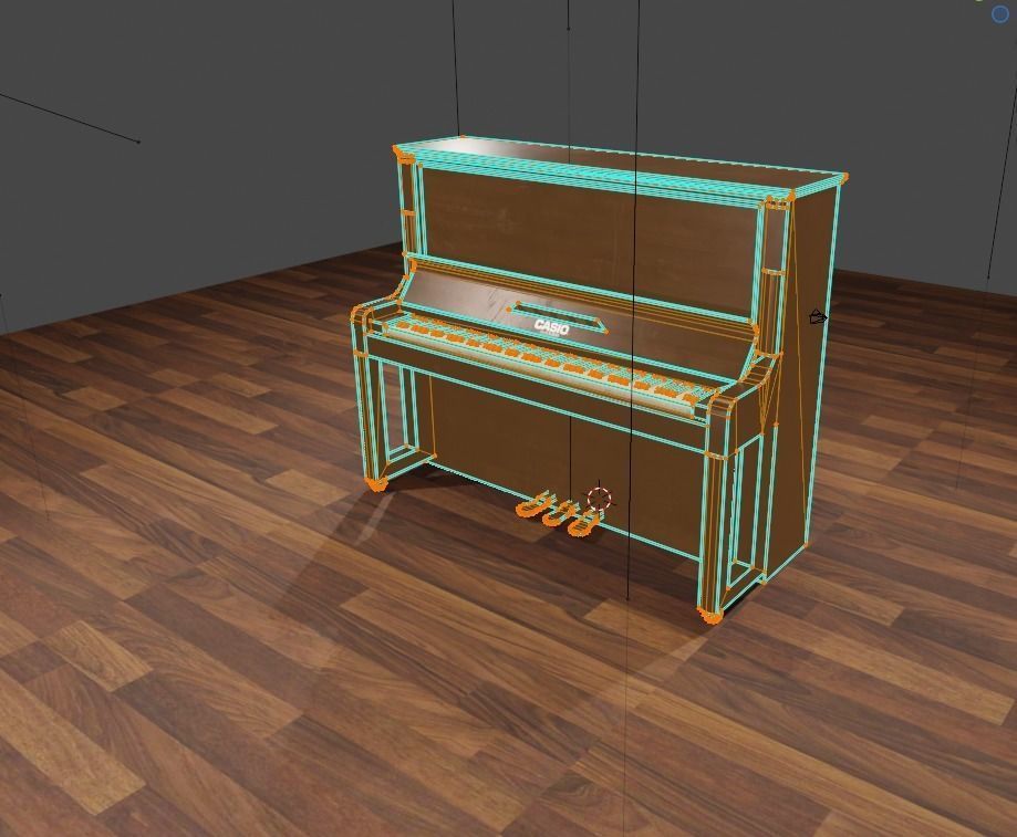  Piano CASIO Low-poly 3D model_7