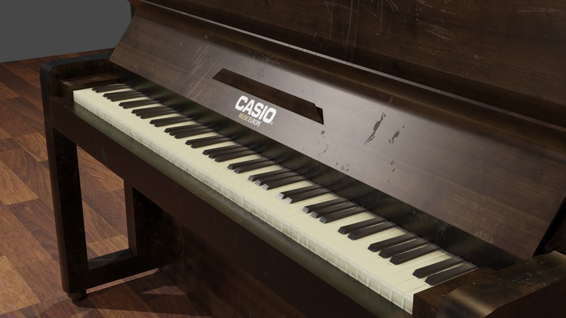  Piano CASIO Low-poly 3D model_3