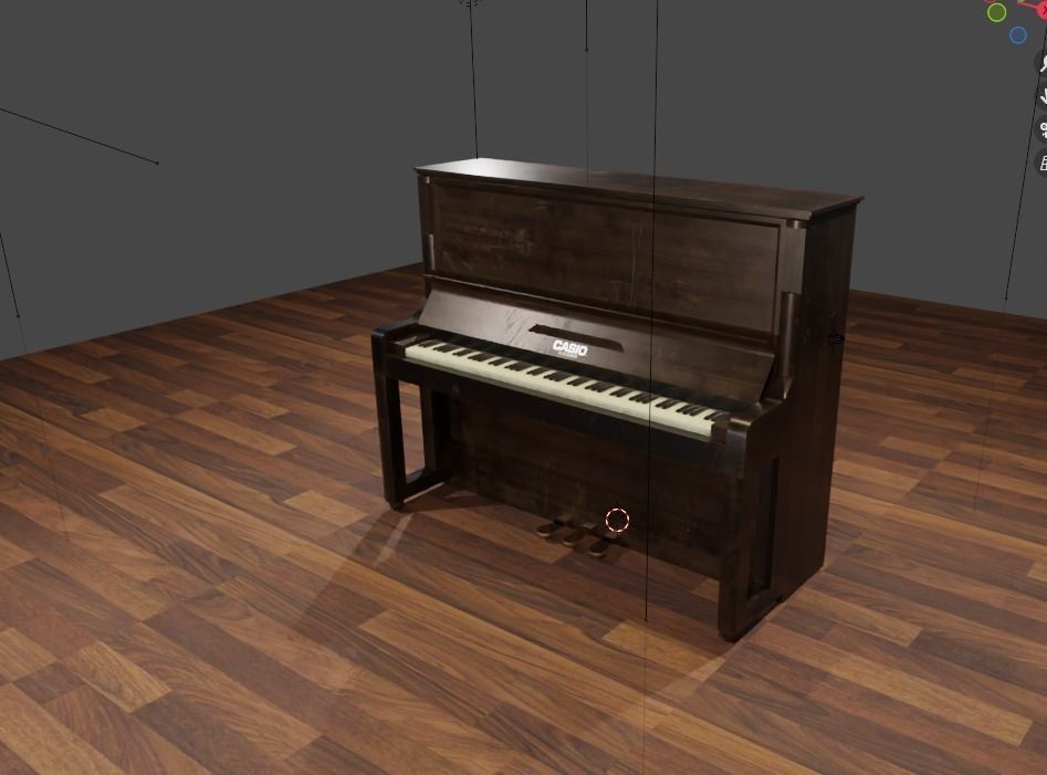  Piano CASIO Low-poly 3D model_2