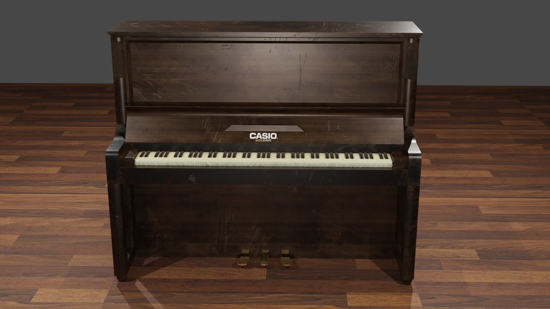  Piano CASIO Low-poly 3D model_1