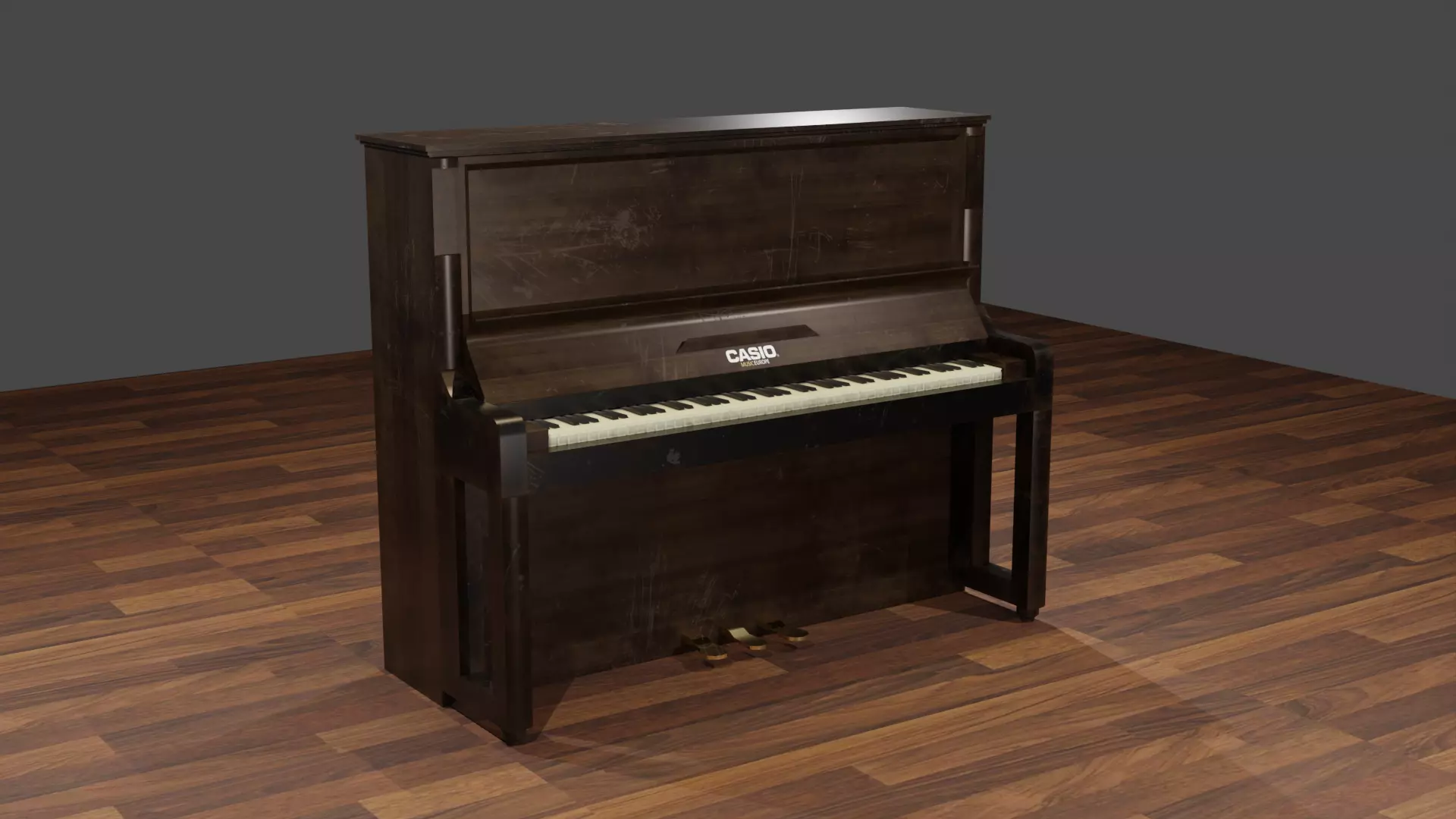  Piano CASIO Low-poly 3D model_0
