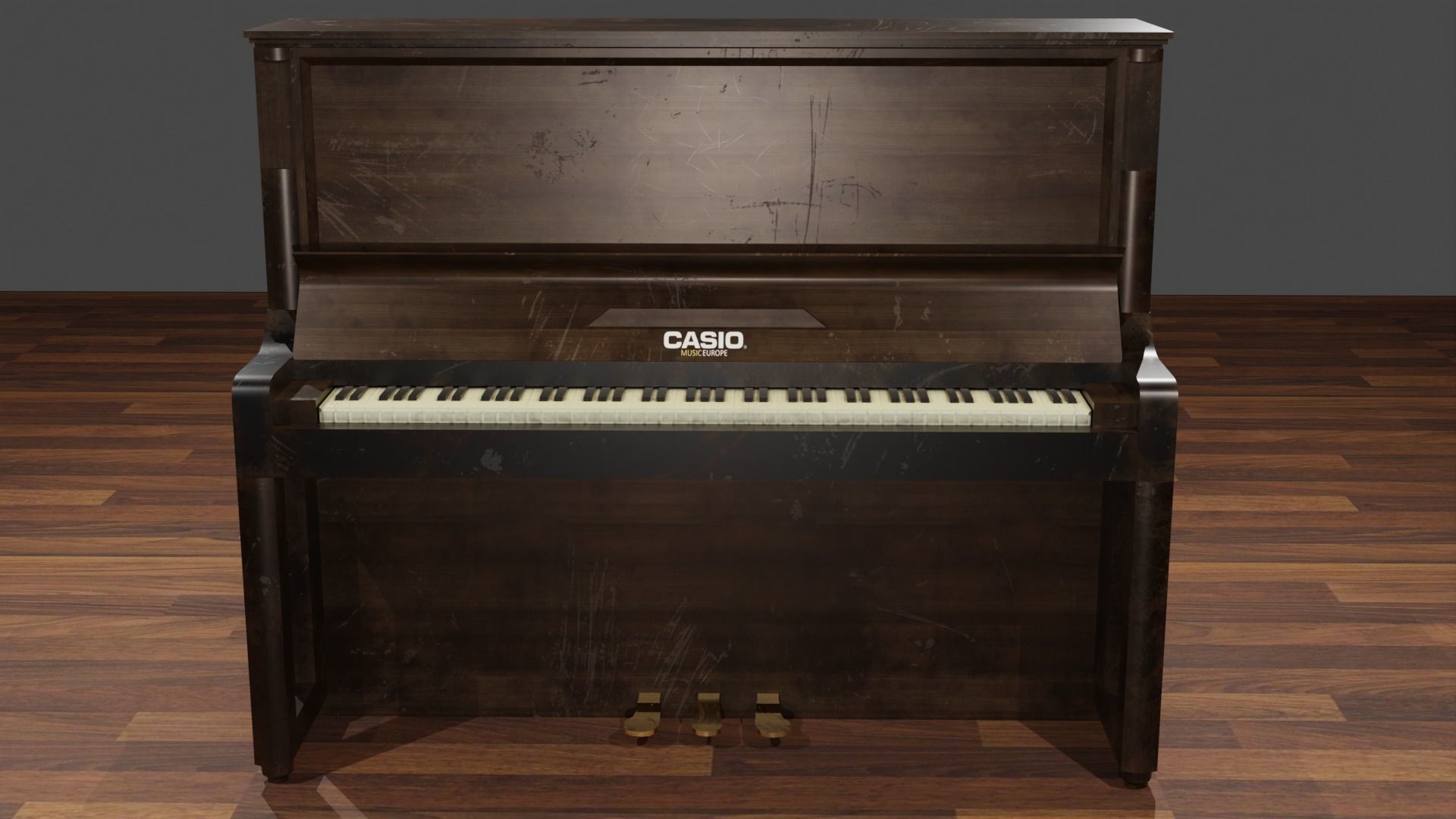  Piano CASIO Low-poly 3D model_6