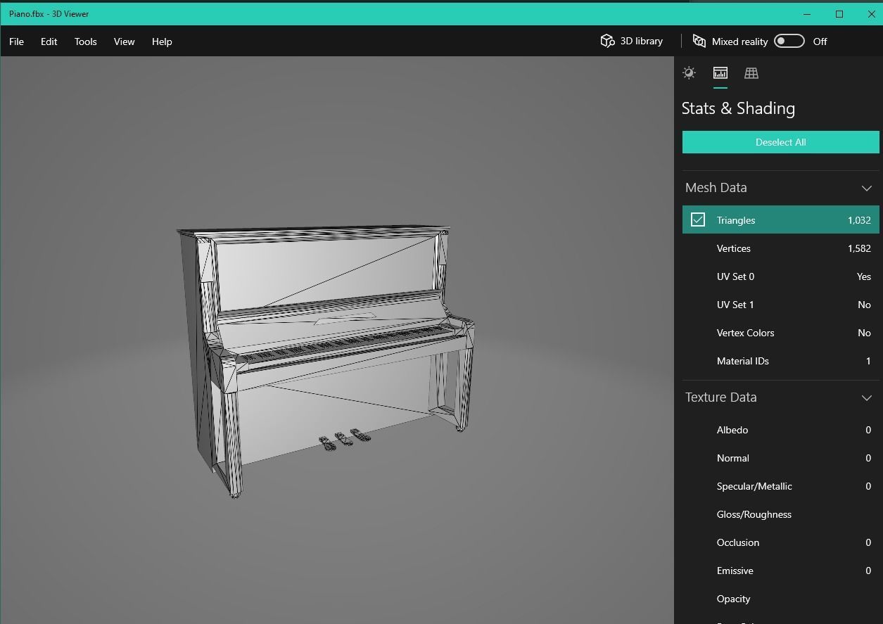  Piano CASIO Low-poly 3D model_8