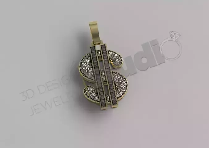 Brilliant dollar pendant 3d model