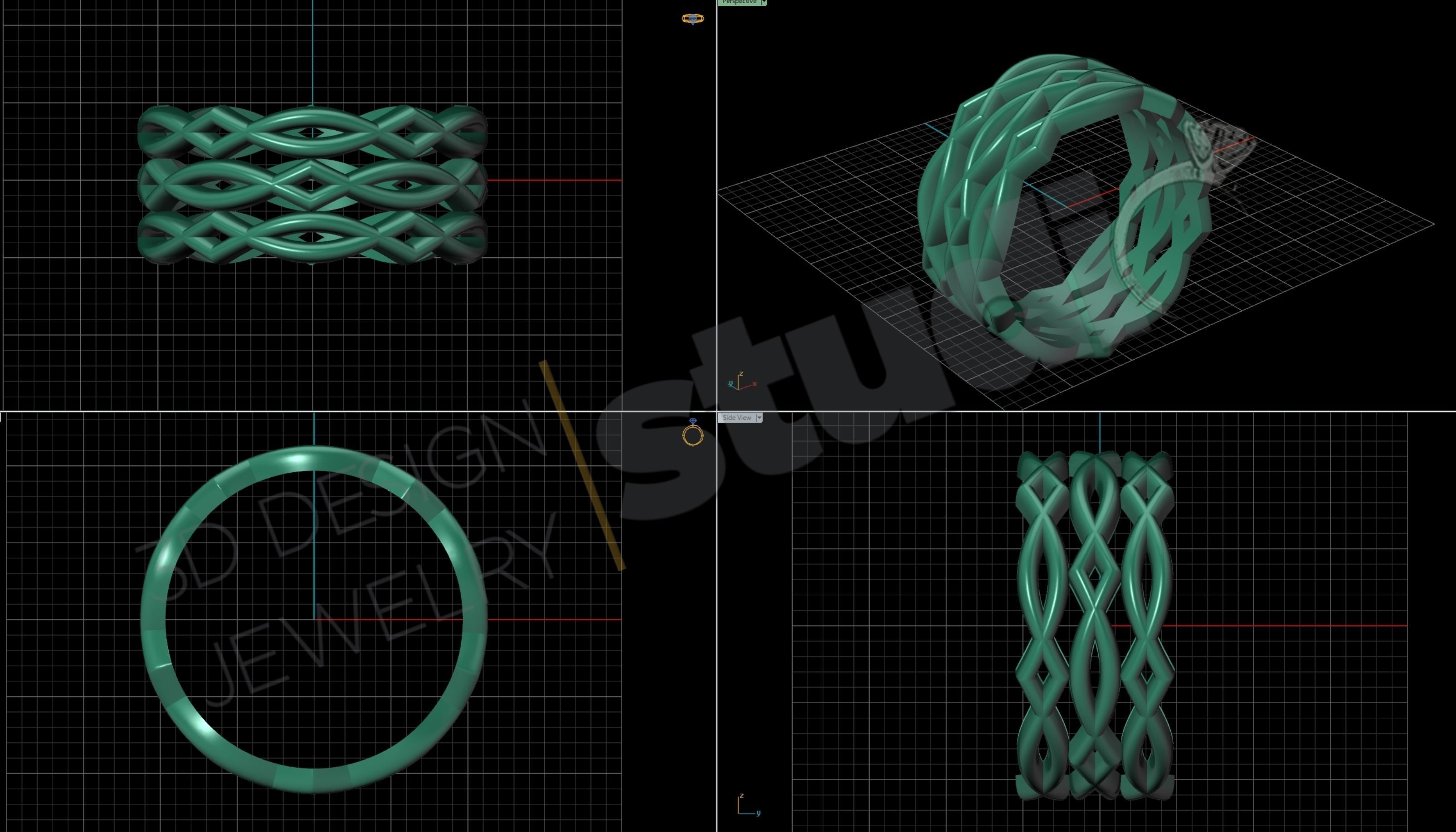 Beautiful 3d design ring model 3D print model_6