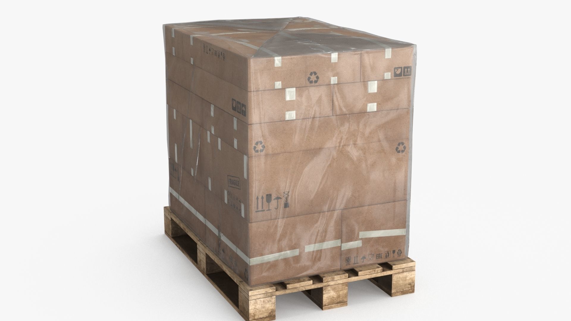 Cardboard Pallet Low-poly 3D model_9