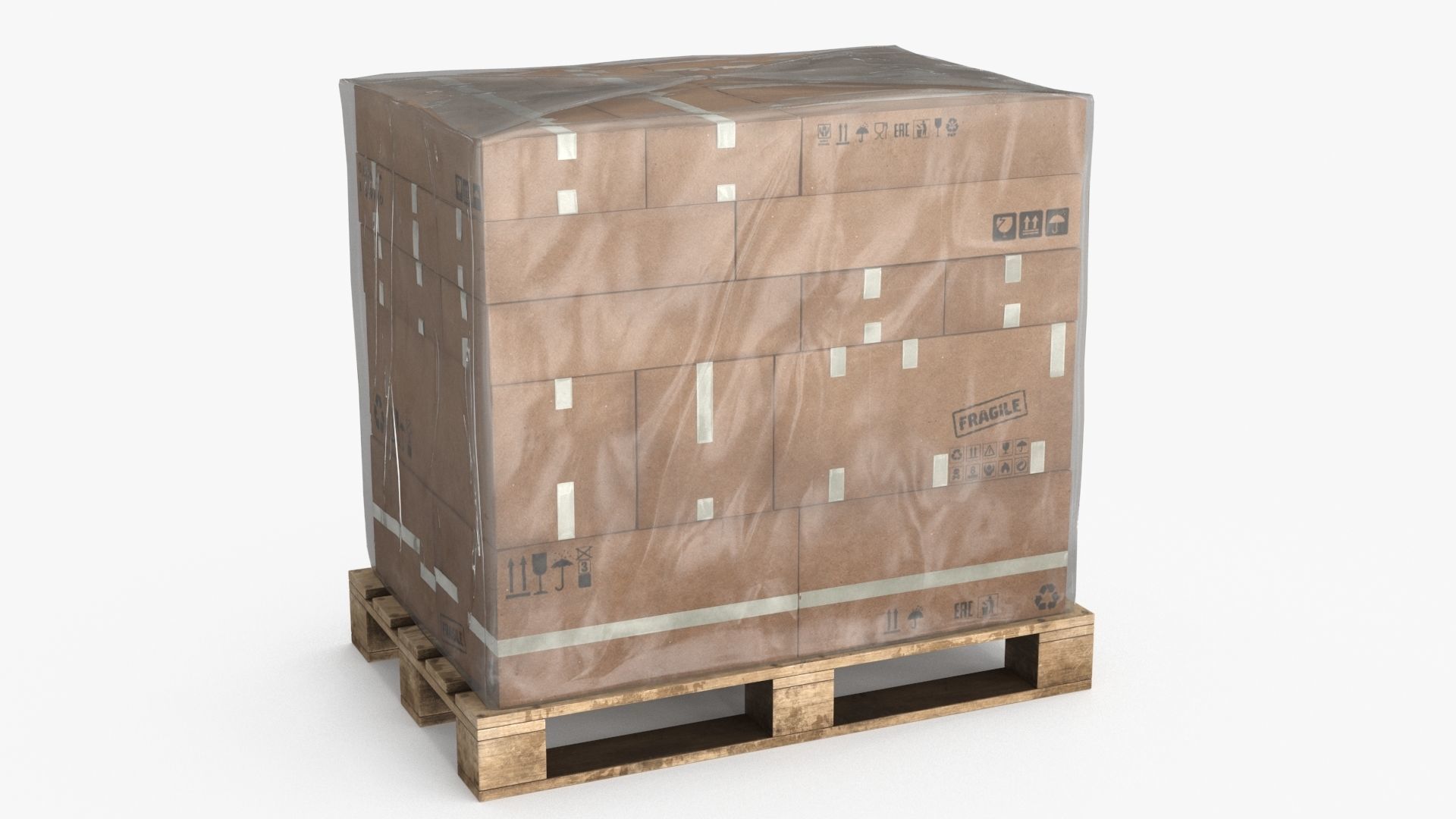 Cardboard Pallet Low-poly 3D model_7