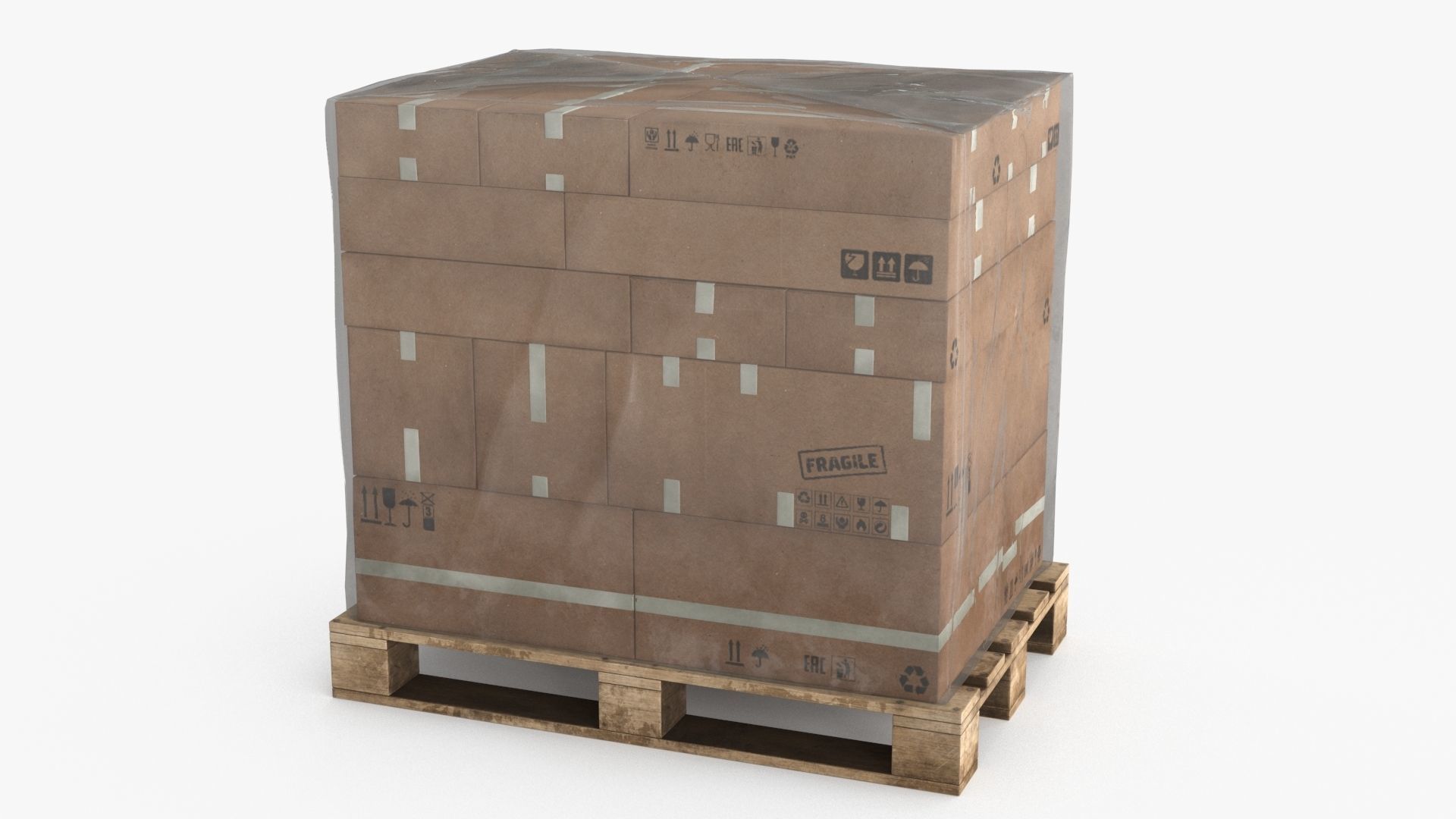 Cardboard Pallet Low-poly 3D model_8