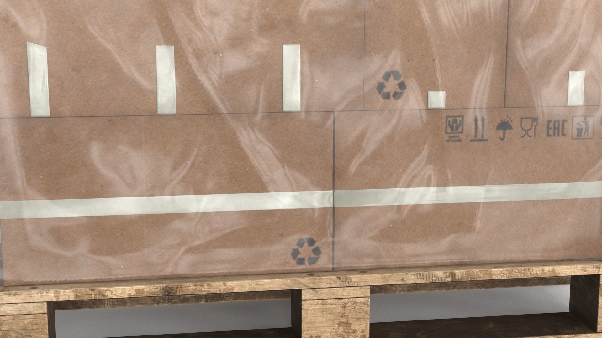 Cardboard Pallet Low-poly 3D model_12