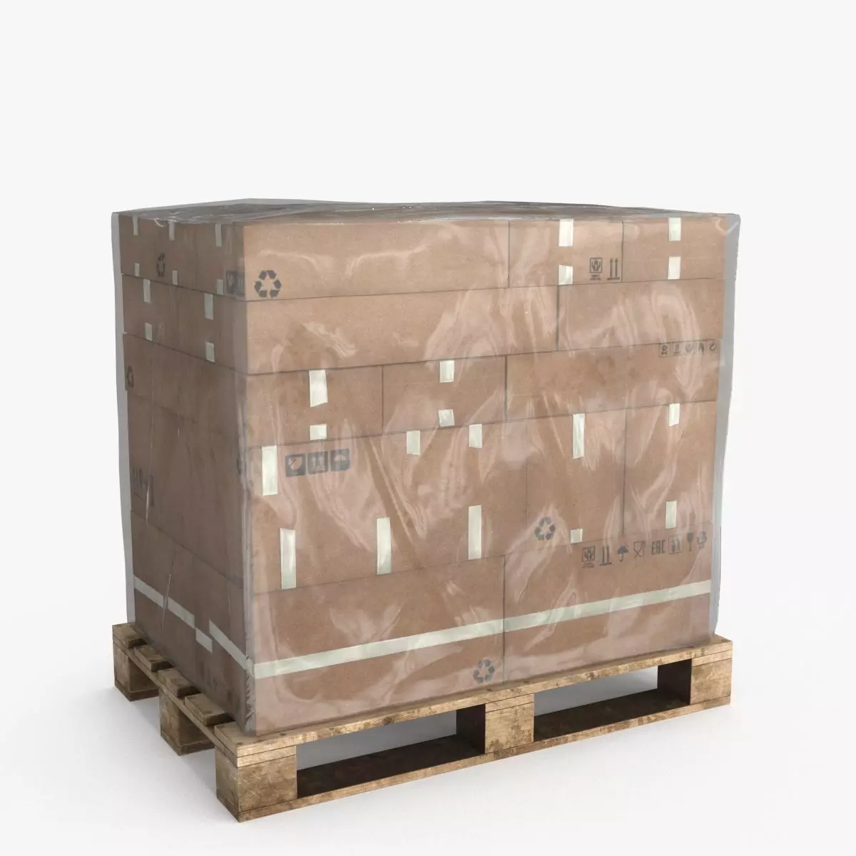 Cardboard Pallet Low-poly 3D model_0