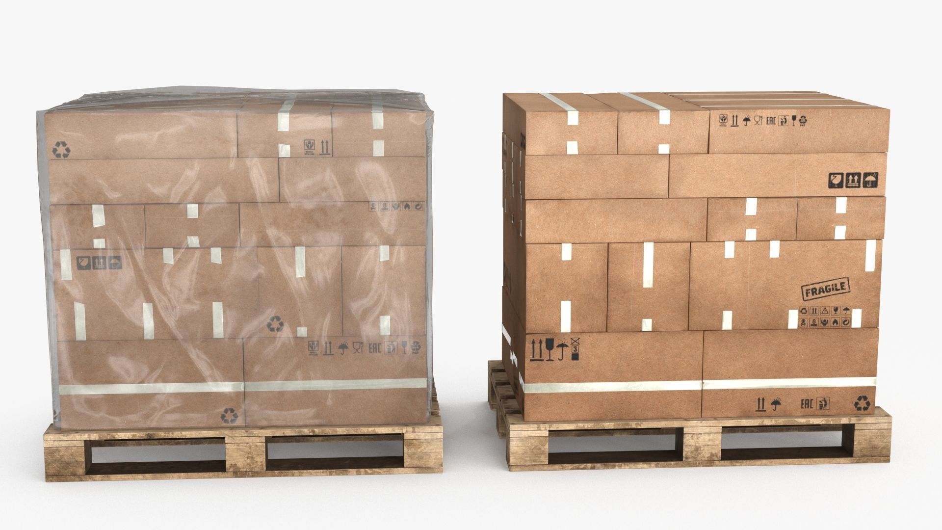 Cardboard Pallet Low-poly 3D model_13