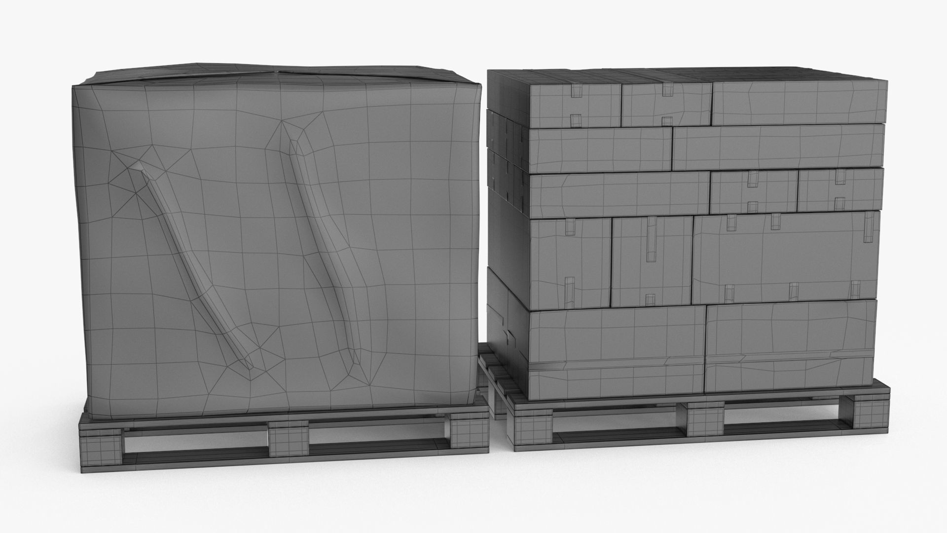 Cardboard Pallet Low-poly 3D model_14