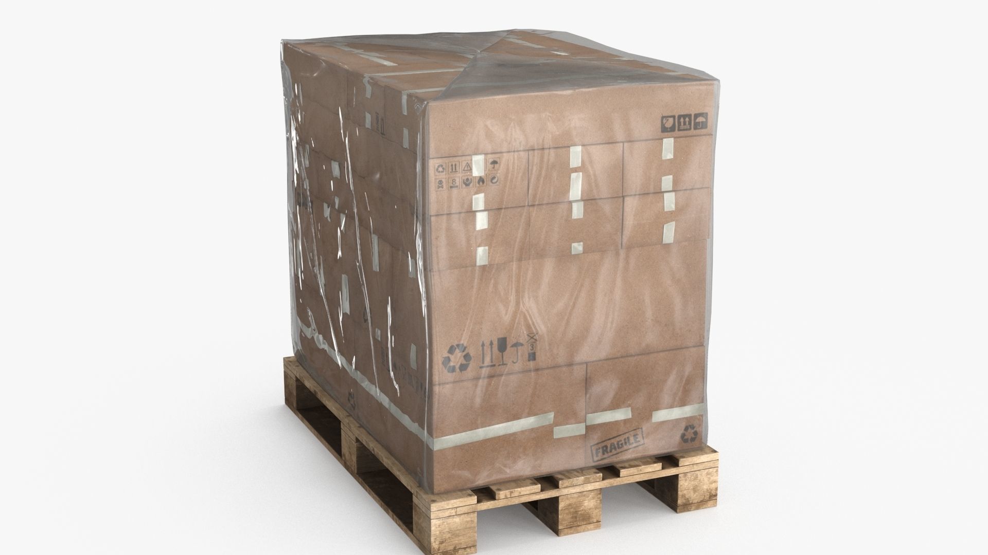 Cardboard Pallet Low-poly 3D model_5