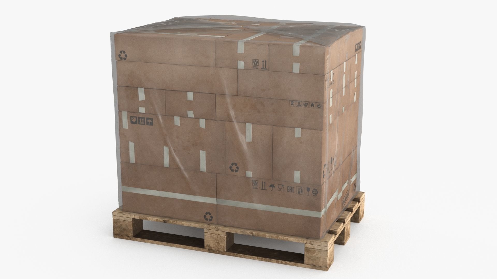 Cardboard Pallet Low-poly 3D model_4