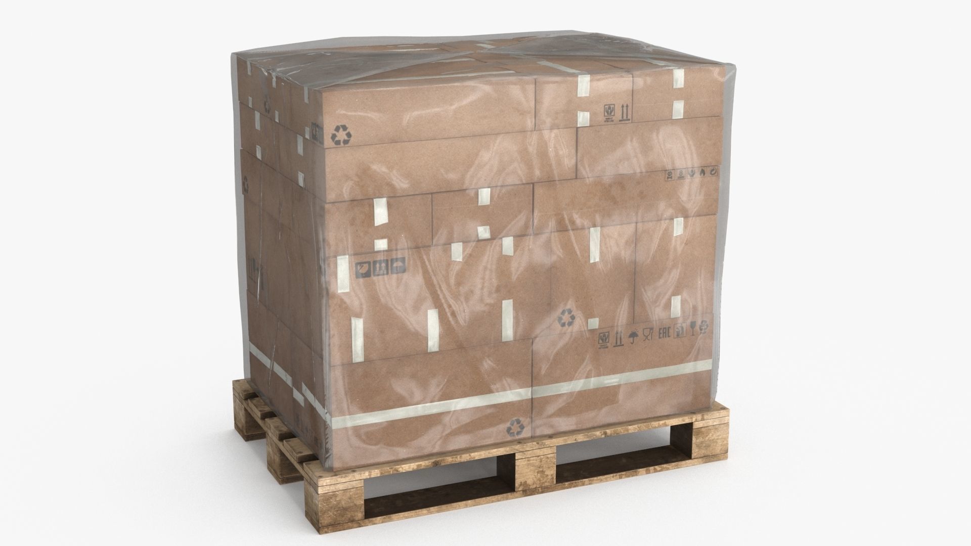 Cardboard Pallet Low-poly 3D model_3