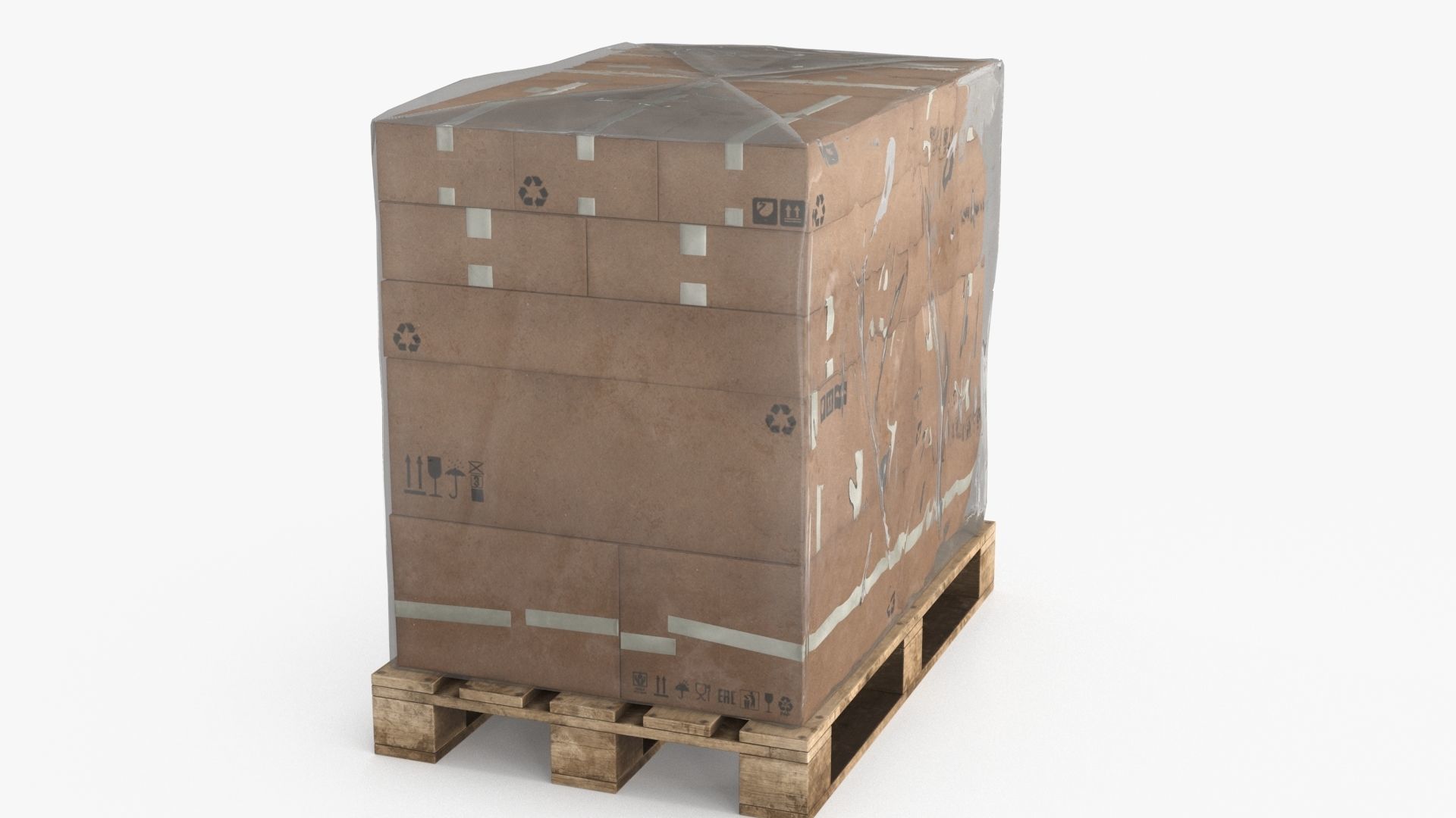 Cardboard Pallet Low-poly 3D model_10
