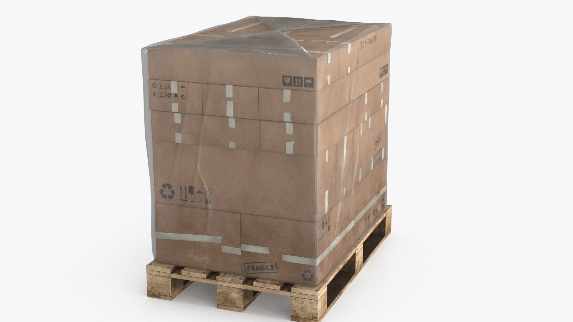 Cardboard Pallet Low-poly 3D model_6