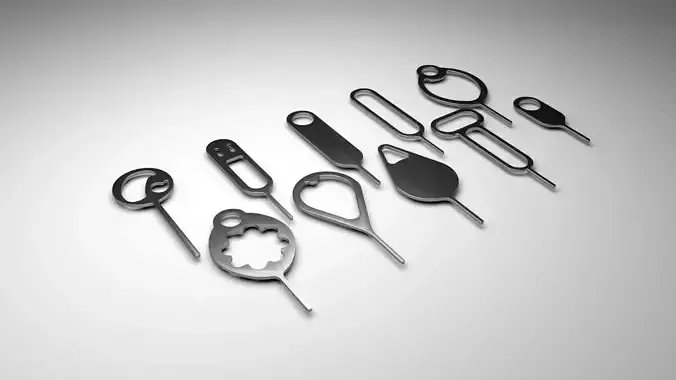 Sim Card Openers Set 3D model