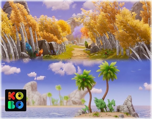 Stylized - Dynamic Nature Low-poly 3D model