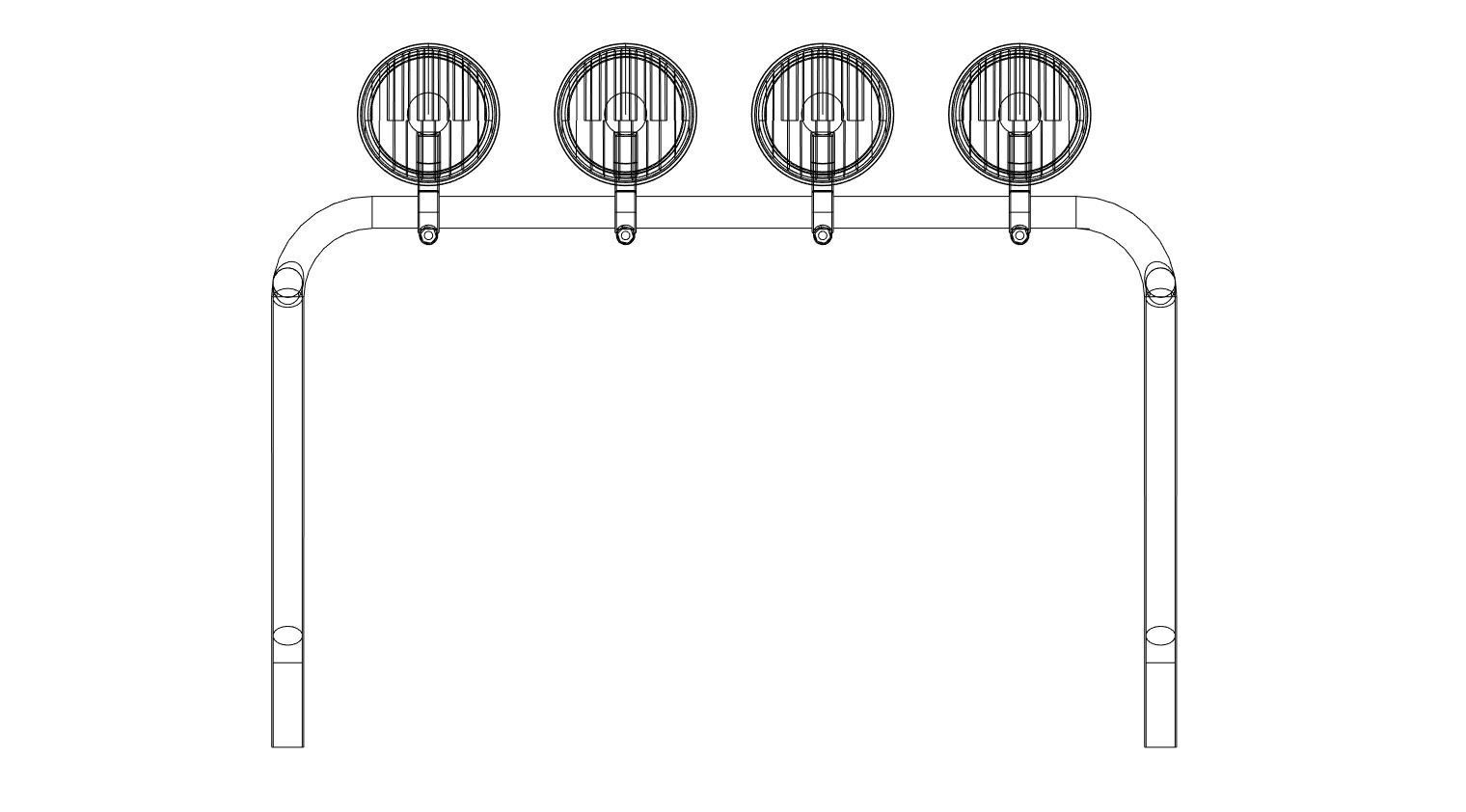 Printable roll cage light bar 3D print model_5