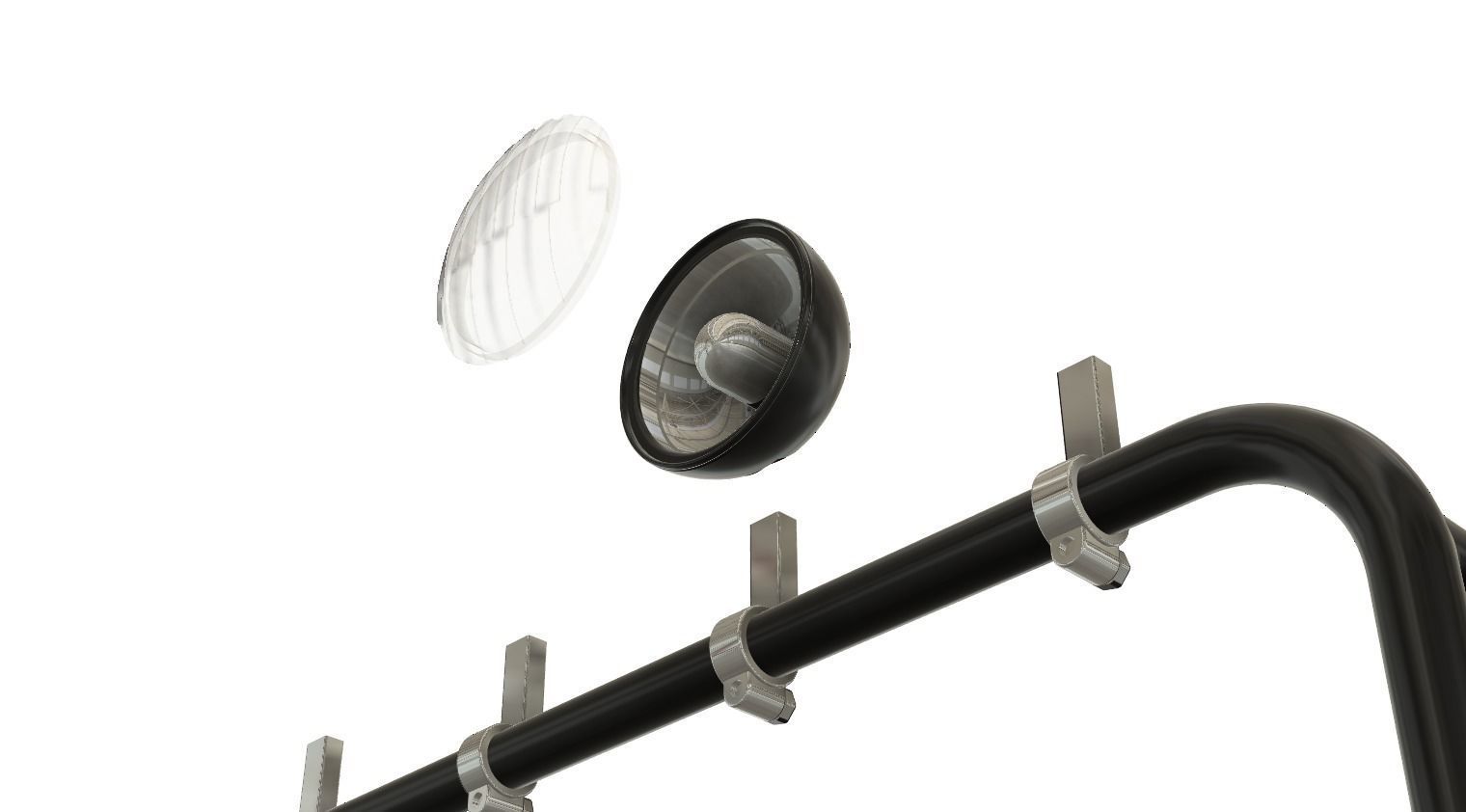 Printable roll cage light bar 3D print model_3