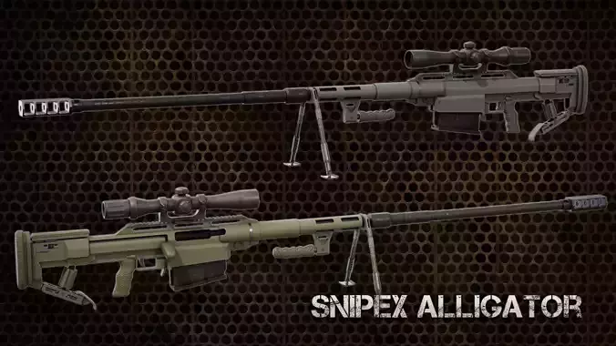 Sniper Rifle Snipex Alligator Low-poly 3D model
