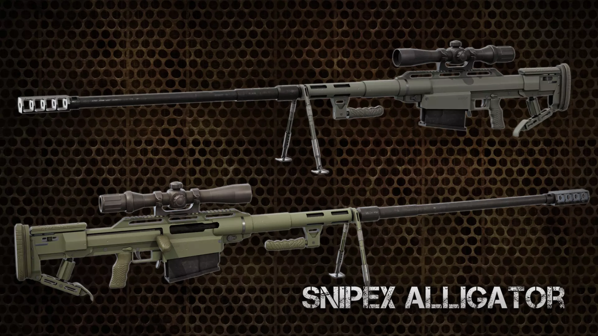 Sniper Rifle Snipex Alligator Low-poly 3D model_0
