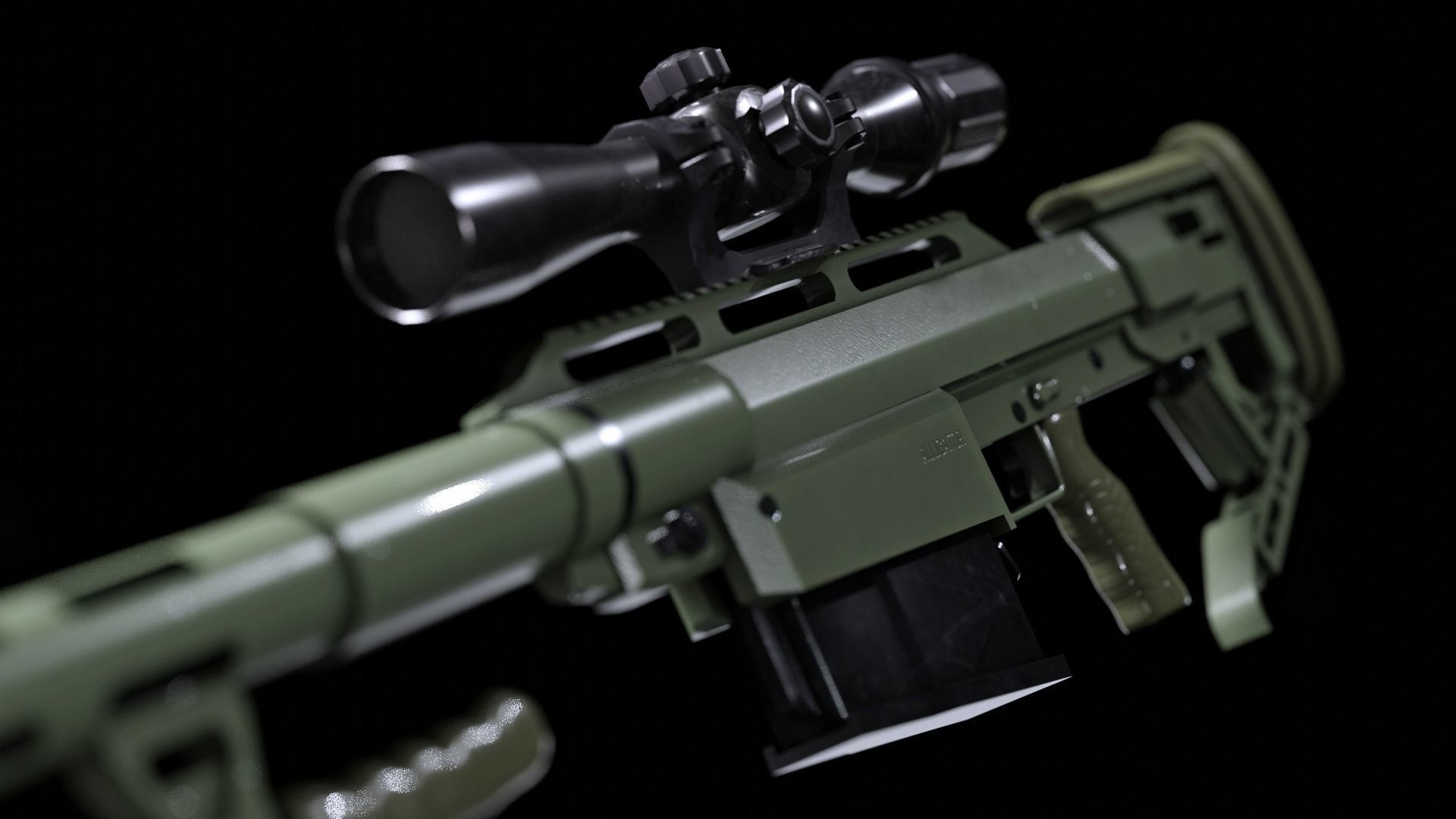 Sniper Rifle Snipex Alligator Low-poly 3D model_4