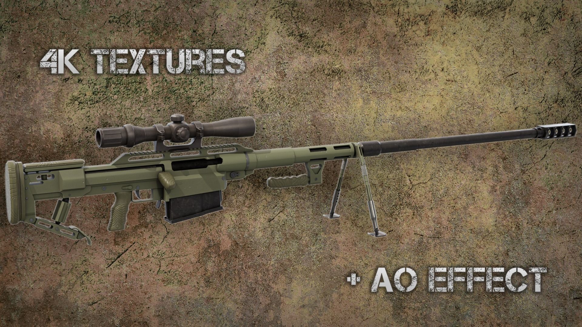 Sniper Rifle Snipex Alligator Low-poly 3D model_1