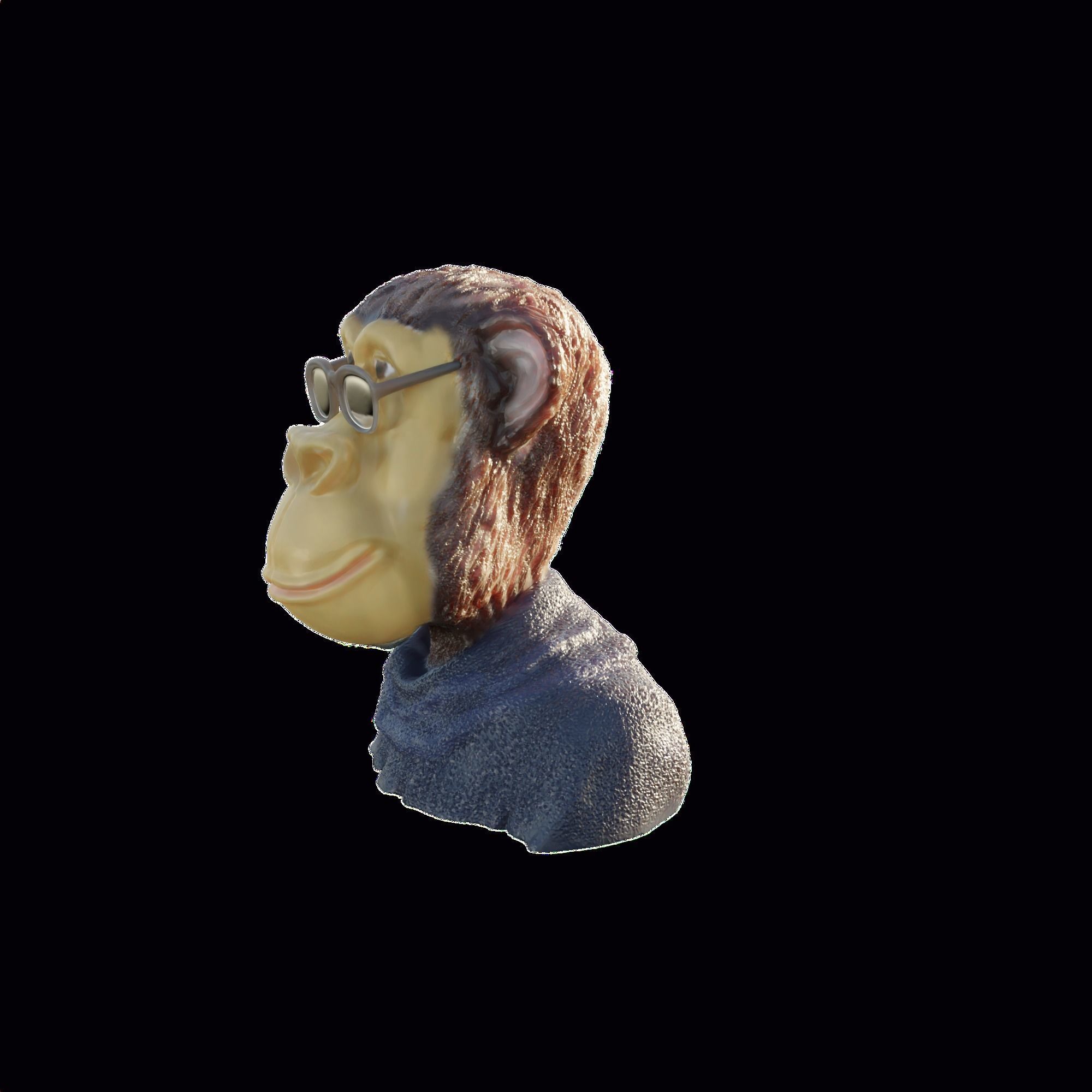 NFT Monkey Chripto Coin Character  3D print model_1