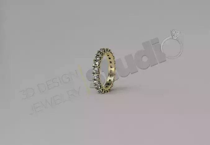 Luxury full gem ring model