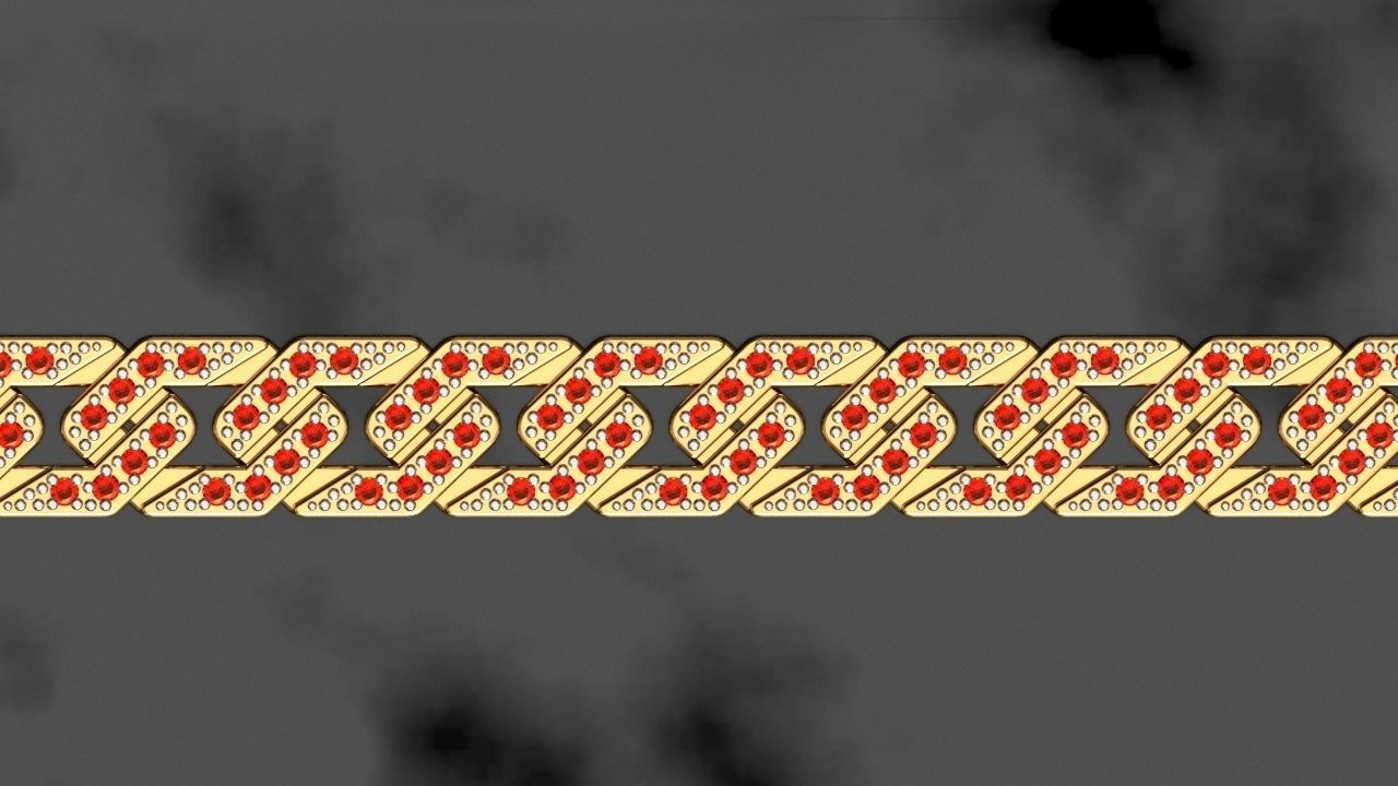 Curb Chain Cuban Edge Link 10 Wide 3D print model_3