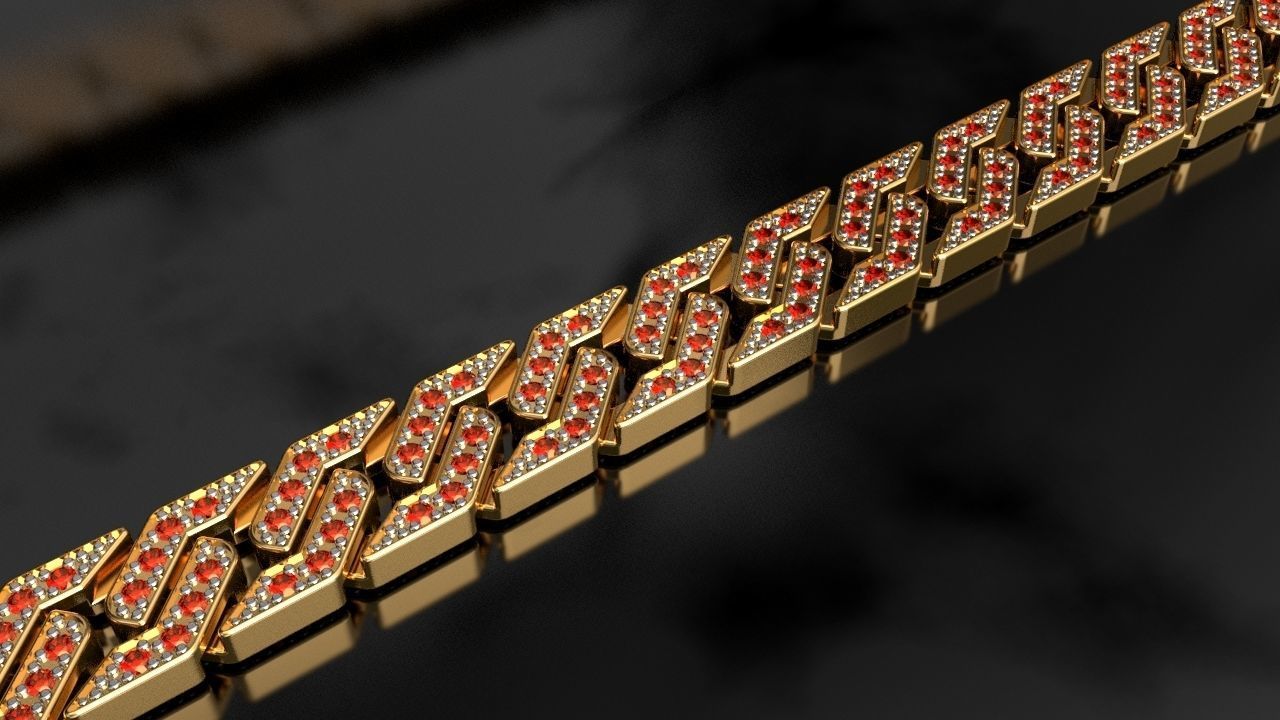 Curb Chain Cuban Edge Link 10 Wide 3D print model_2