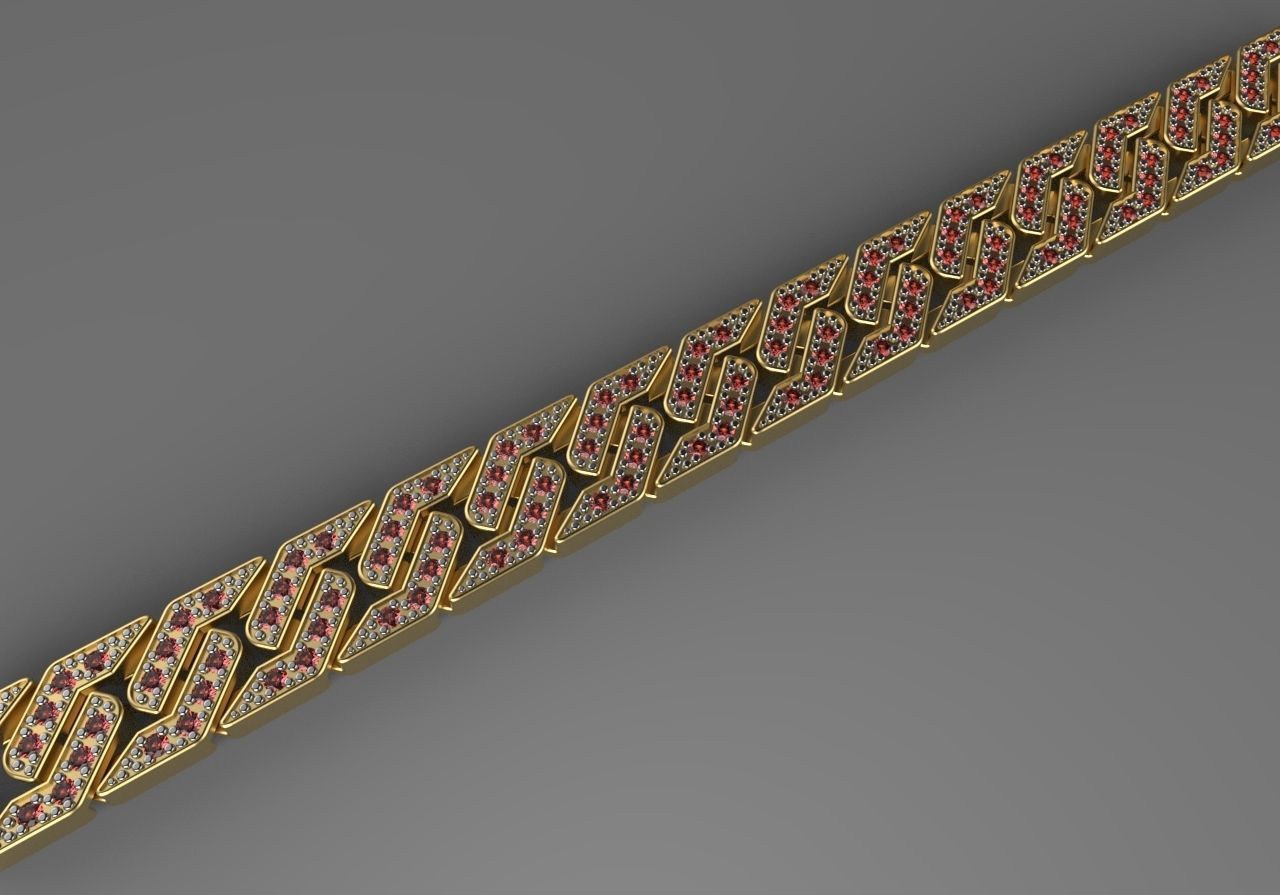 Curb Chain Cuban Edge Link 10 Wide 3D print model_5