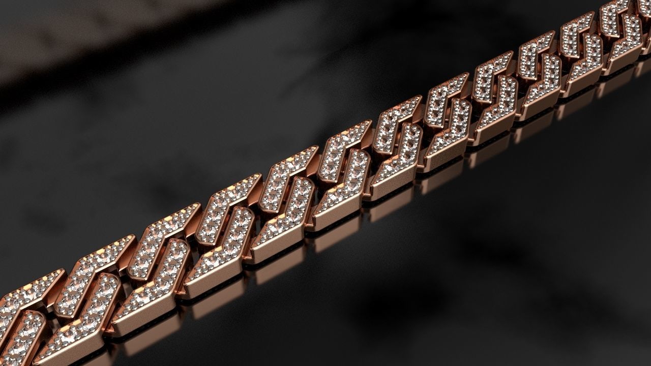 Curb Chain Cuban Edge Link 10 Wide 3D print model_1