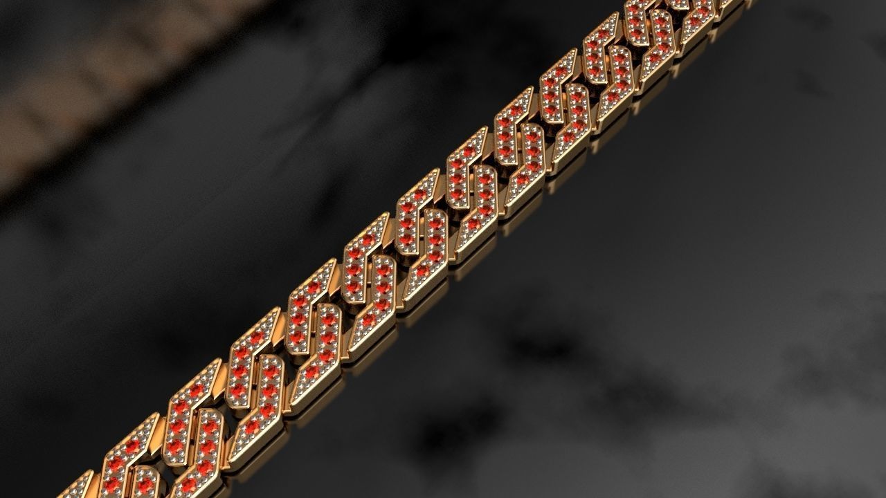 Curb Chain Cuban Edge Link 10 Wide 3D print model_7