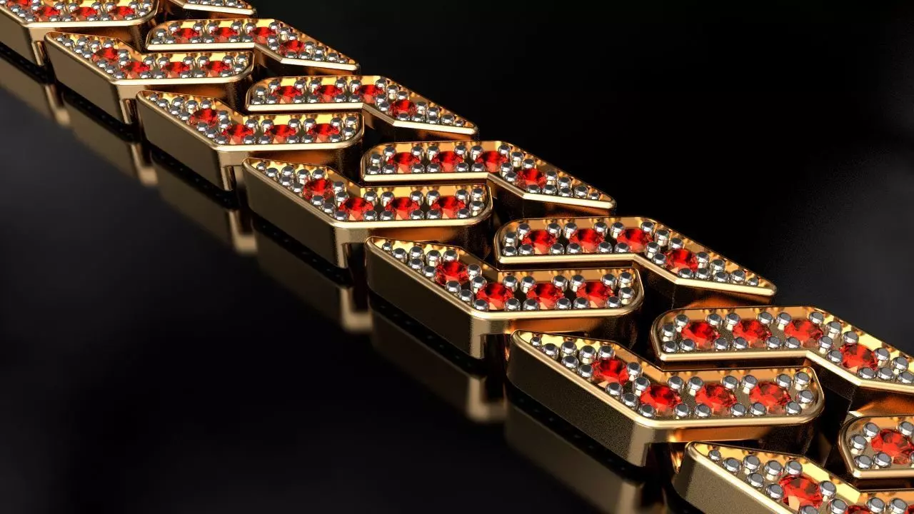 Curb Chain Cuban Edge Link 10 Wide 3D print model_0