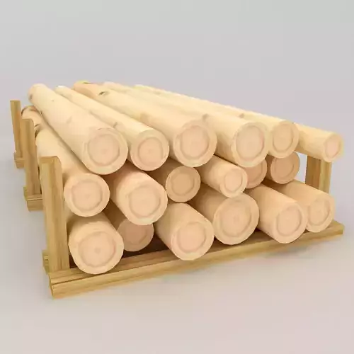 Wooden Log Stack 3D model