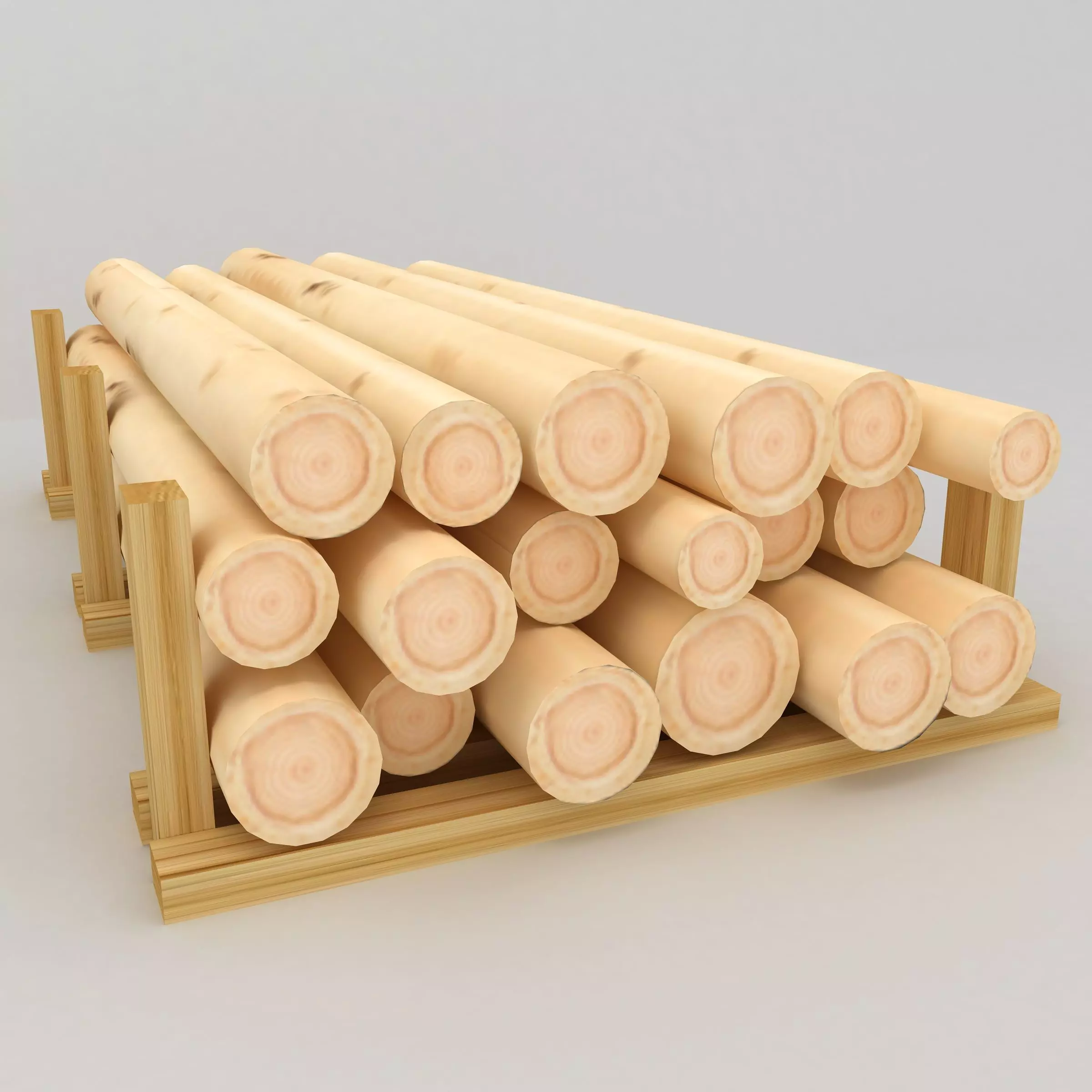 Wooden Log Stack 3D model