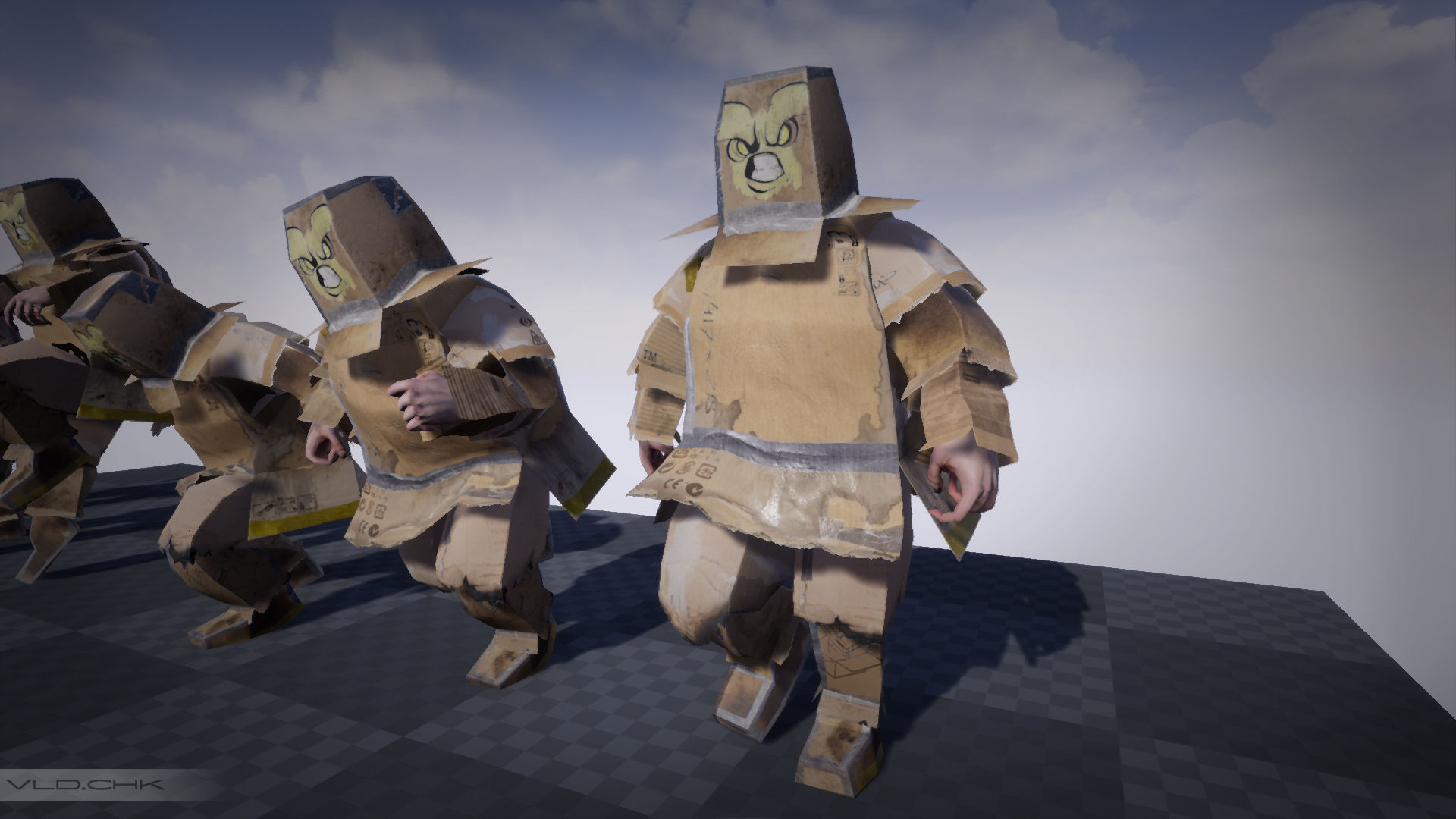 Cardboard Fat Man Low-poly 3D model_10