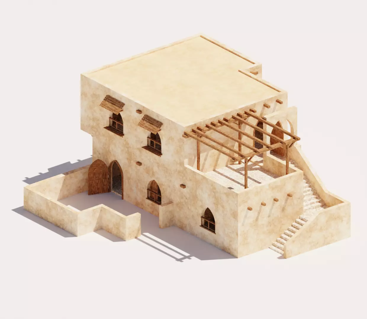 Ancient Desert House 4 3D model_0