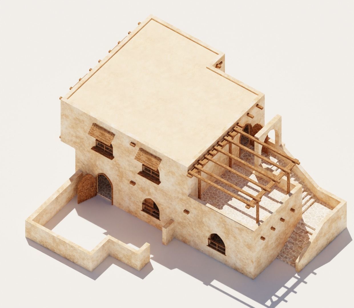 Ancient Desert House 4 3D model_4