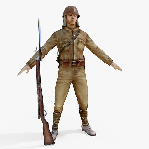 JAPANESE SOLDIERS Low-poly 3D model