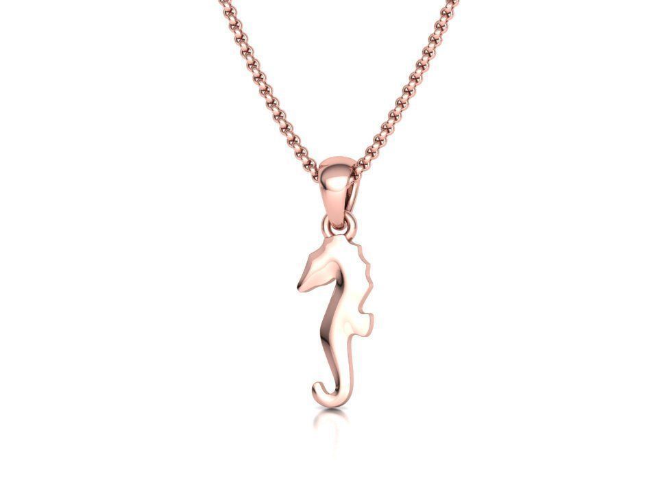 Seahorse Pendant Necklace 15mm and 19mm 3dprint model 3D print model_17