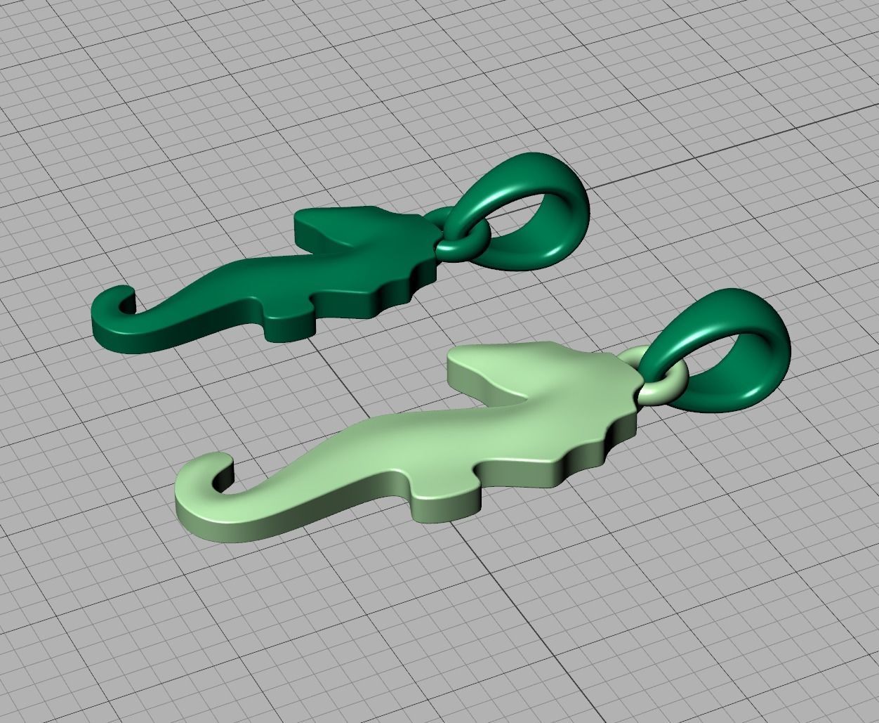 Seahorse Pendant Necklace 15mm and 19mm 3dprint model 3D print model_10