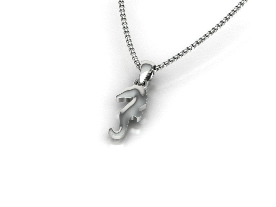 Seahorse Pendant Necklace 15mm and 19mm 3dprint model 3D print model_33