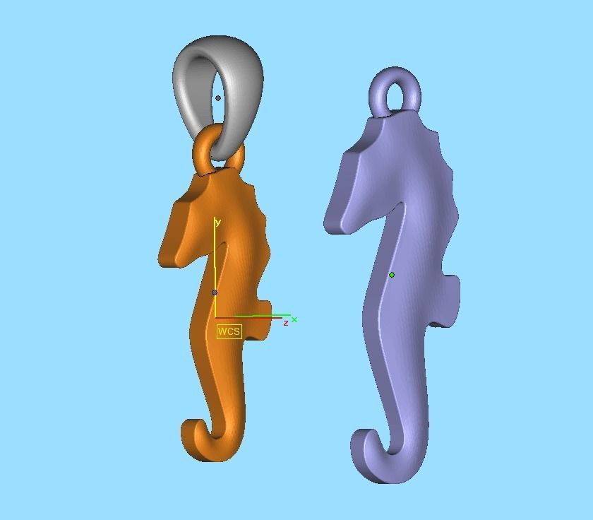 Seahorse Pendant Necklace 15mm and 19mm 3dprint model 3D print model_15
